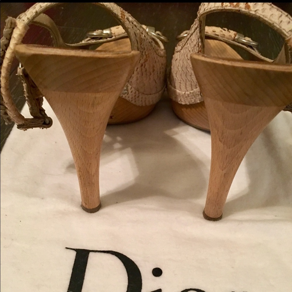 Christian Dior Python Sling-Back Platform Heels - image 3